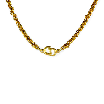 Christian Dior Logo Reworked Choker with Signature Woven Chain