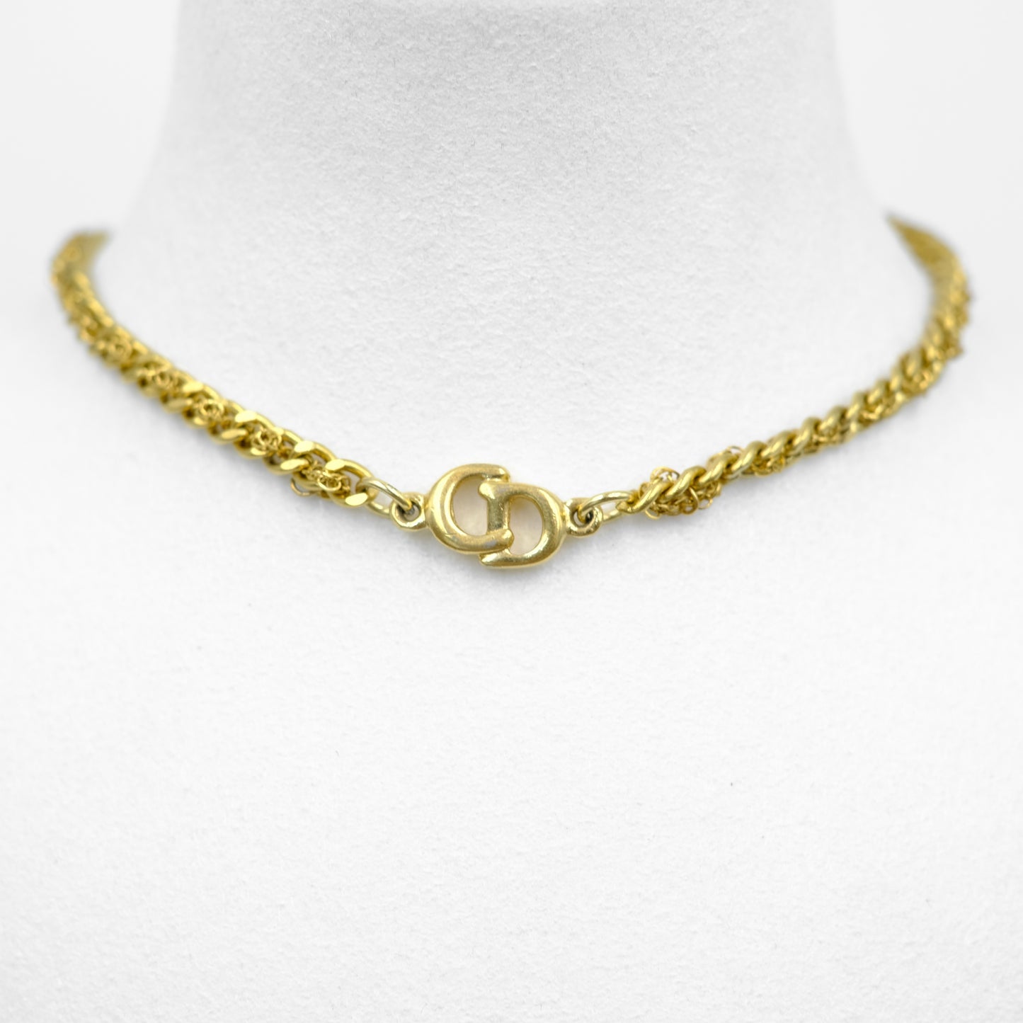 Christian Dior Logo Reworked Choker with Signature Woven Chain