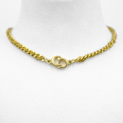 Christian Dior Logo Reworked Choker with Signature Woven Chain