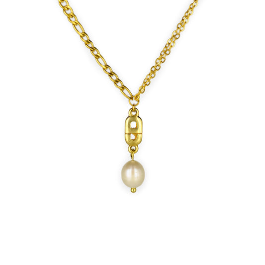 Christian Dior Logo Pearl Reworked Necklace