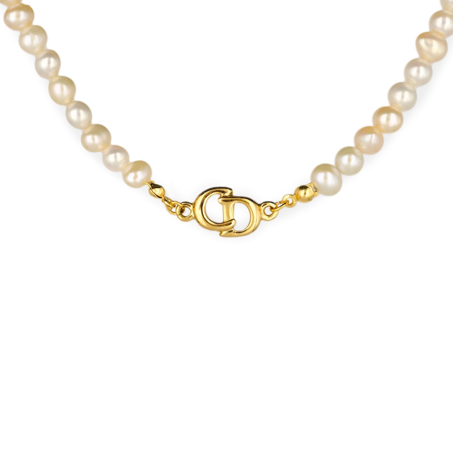 Christian Dior Logo Pearl Reworked Choker