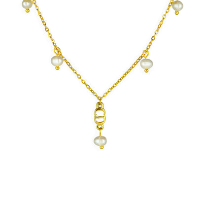 Christian Dior Logo Pearl Reworked Necklace