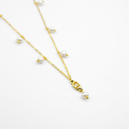 Christian Dior Logo Pearl Reworked Necklace