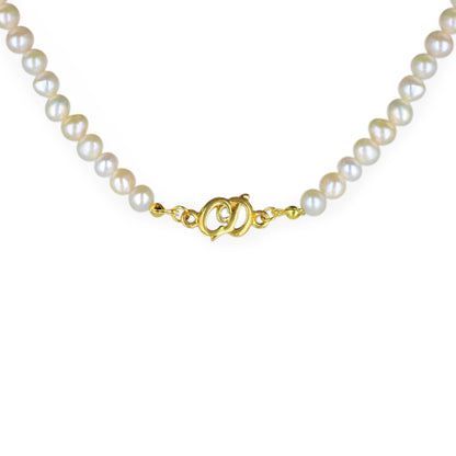 Christian Dior Logo Pearl Reworked Choker