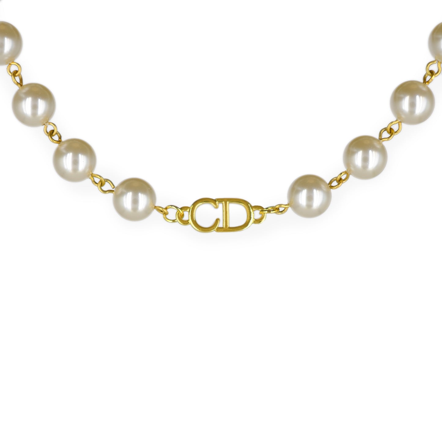 Christian Dior Logo Pearl Reworked Choker