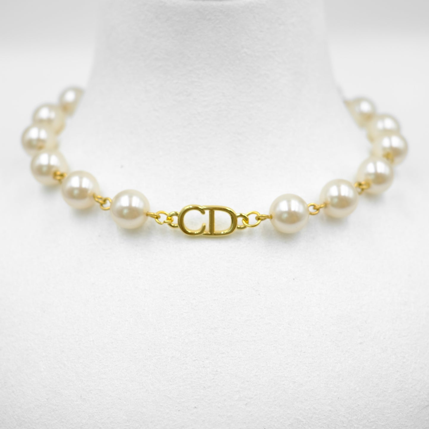 Christian Dior Logo Pearl Reworked Choker