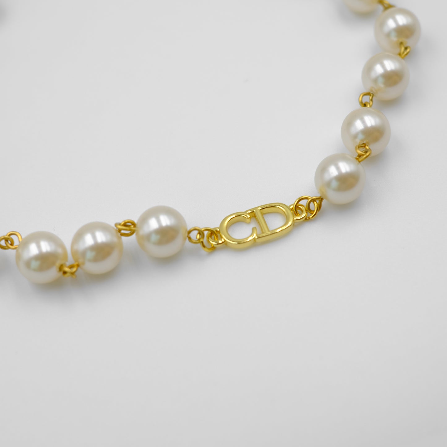 Christian Dior Logo Pearl Reworked Choker