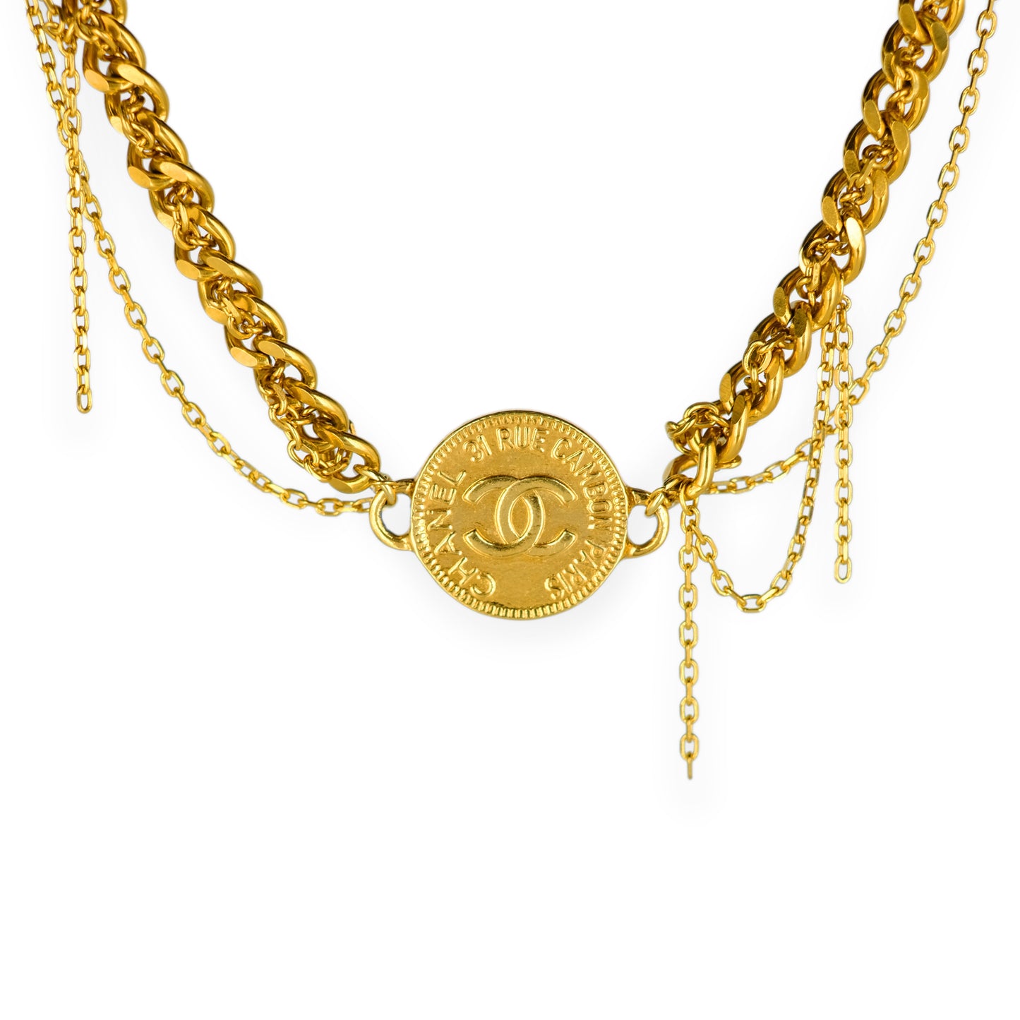 Chanel CC Logo Reworked Choker with Signature Woven Chain