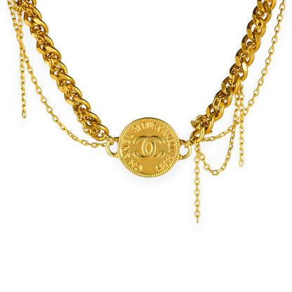 Chanel CC Logo Reworked Choker with Signature Woven Chain