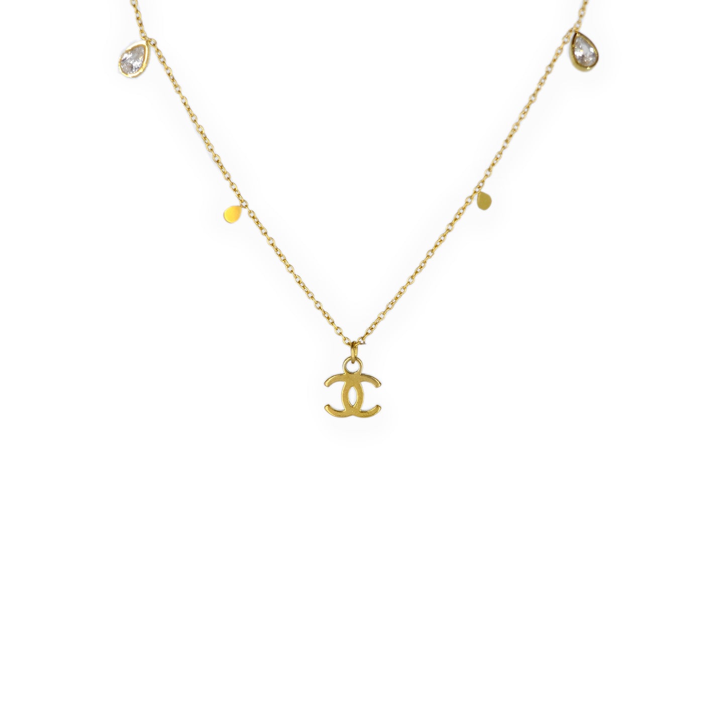 Chanel CC Mini Logo Pendant Reworked Necklace