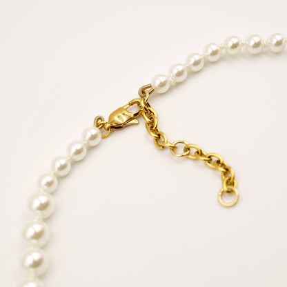 PREORDER Chanel CC Logo Coin Pearl Reworked Necklace