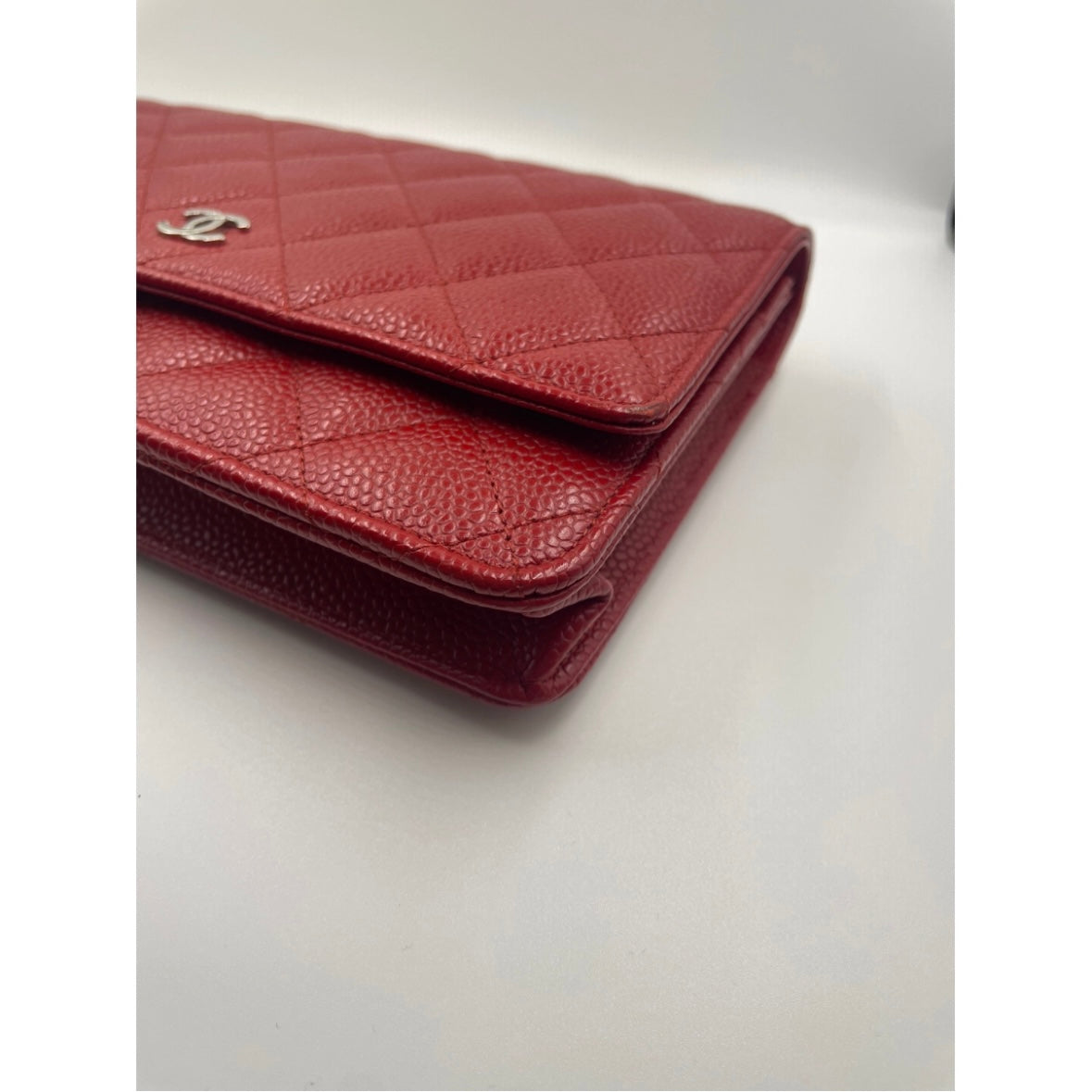 Chanel Red Caviar Wallet on Chain Bag