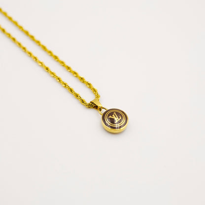 Louis Vuitton Brown Pastilles Pendant Reworked Necklace