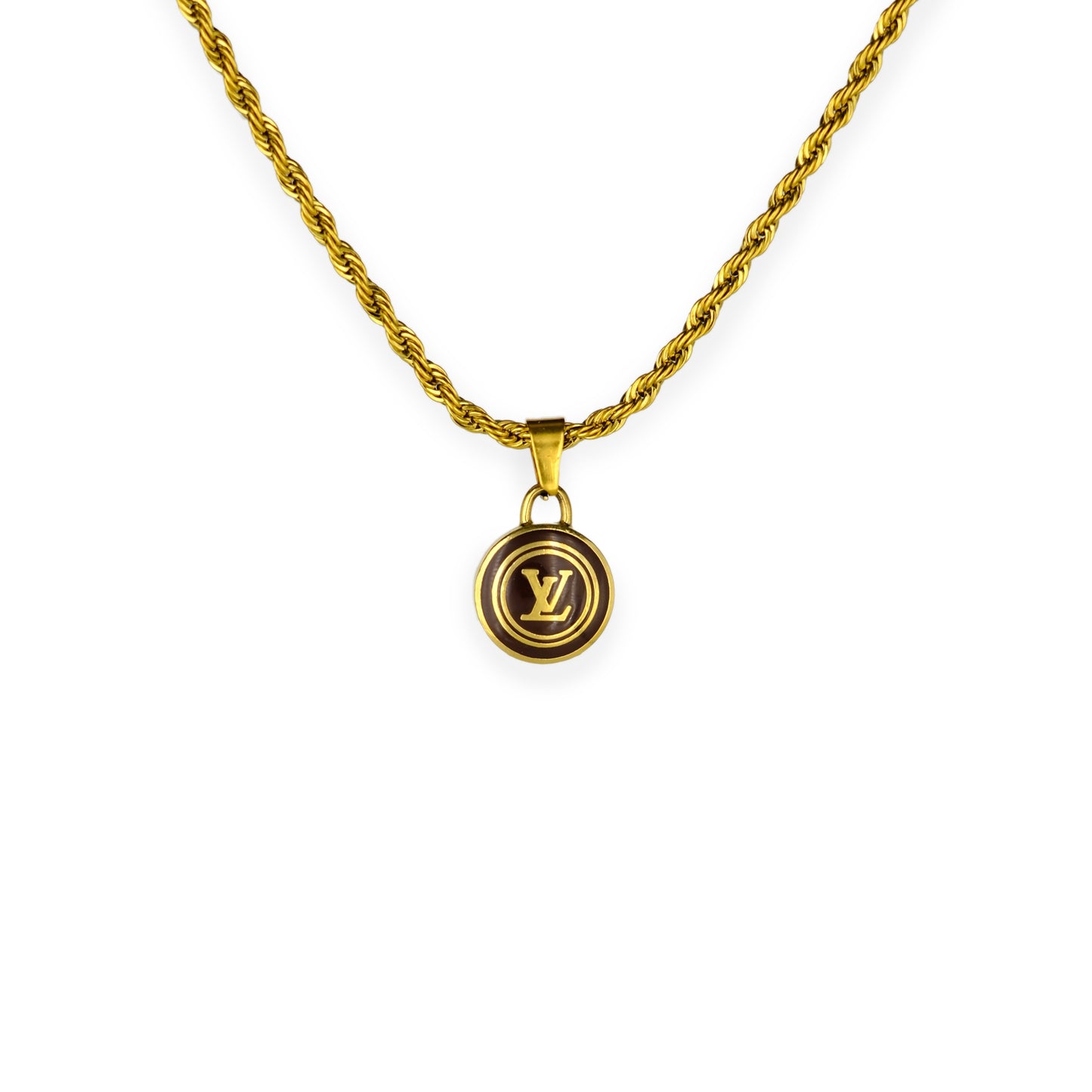 Louis Vuitton Brown Pastilles Pendant Reworked Necklace