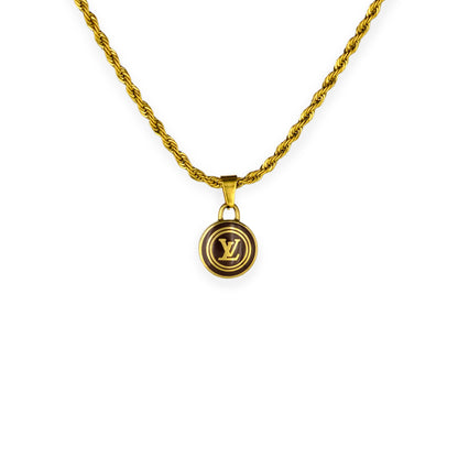 Louis Vuitton Brown Pastilles Pendant Reworked Necklace