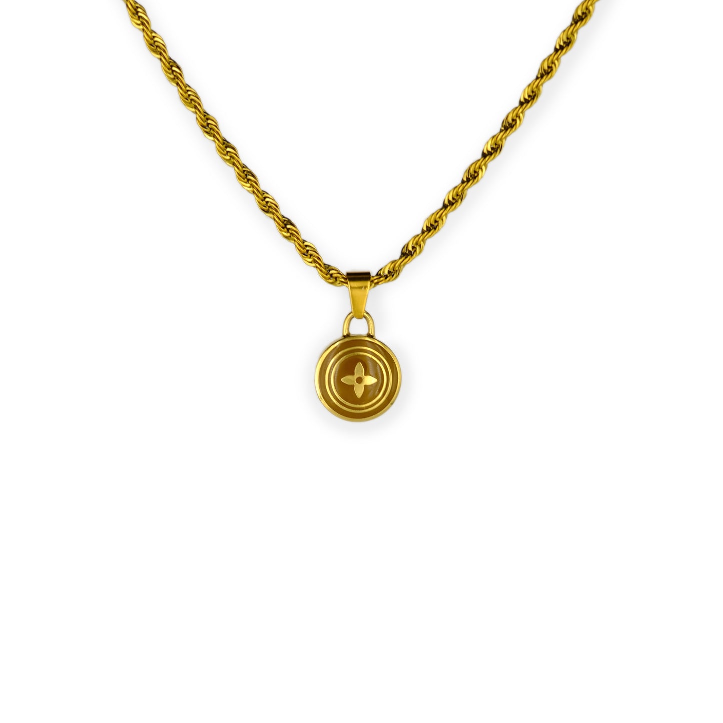 Louis Vuitton Brown Pastilles Pendant Reworked Necklace