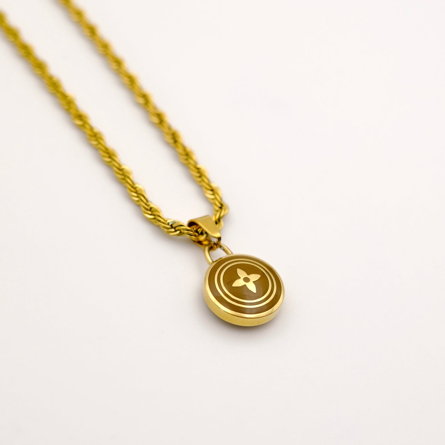 Louis Vuitton Brown Pastilles Pendant Reworked Necklace