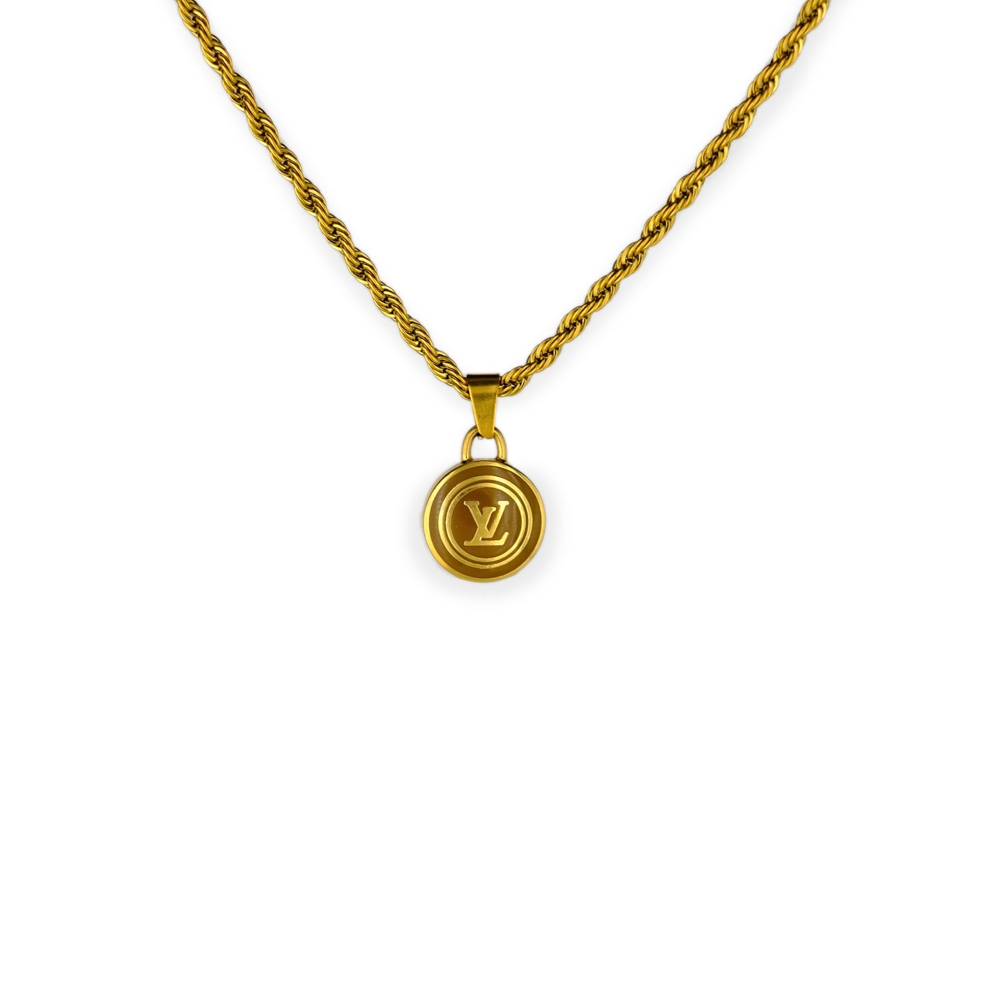 Louis Vuitton Brown Pastilles Pendant Reworked Necklace