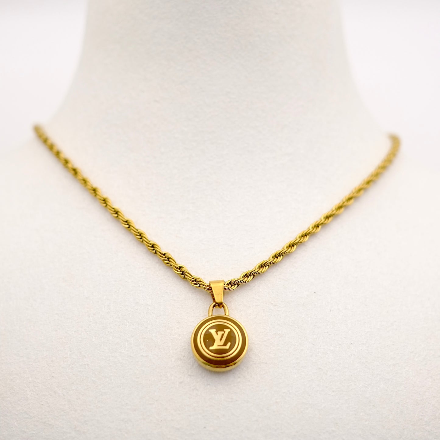 Louis Vuitton Brown Pastilles Pendant Reworked Necklace