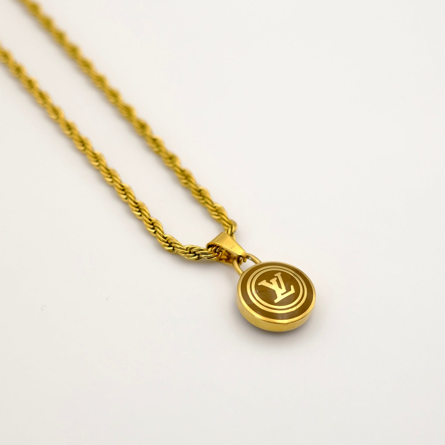 Louis Vuitton Brown Pastilles Pendant Reworked Necklace