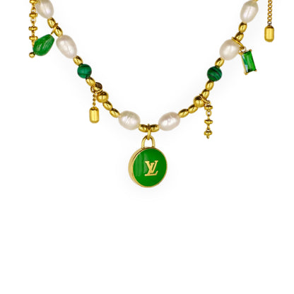 Louis Vuitton Green Pastilles Pearl Necklace