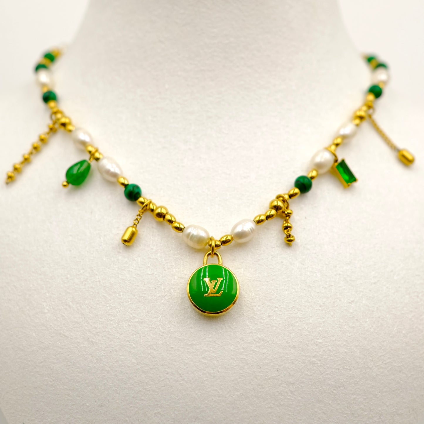 Louis Vuitton Green Pastilles Pearl Necklace