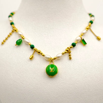 Louis Vuitton Green Pastilles Pearl Necklace