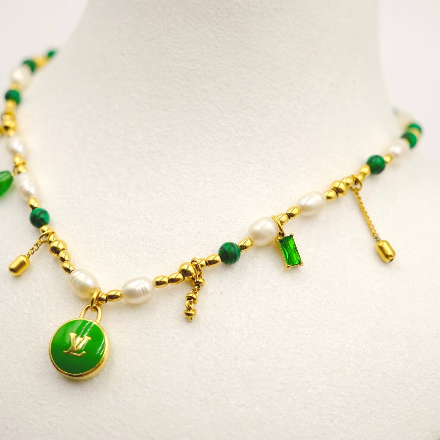 Louis Vuitton Green Pastilles Pearl Necklace