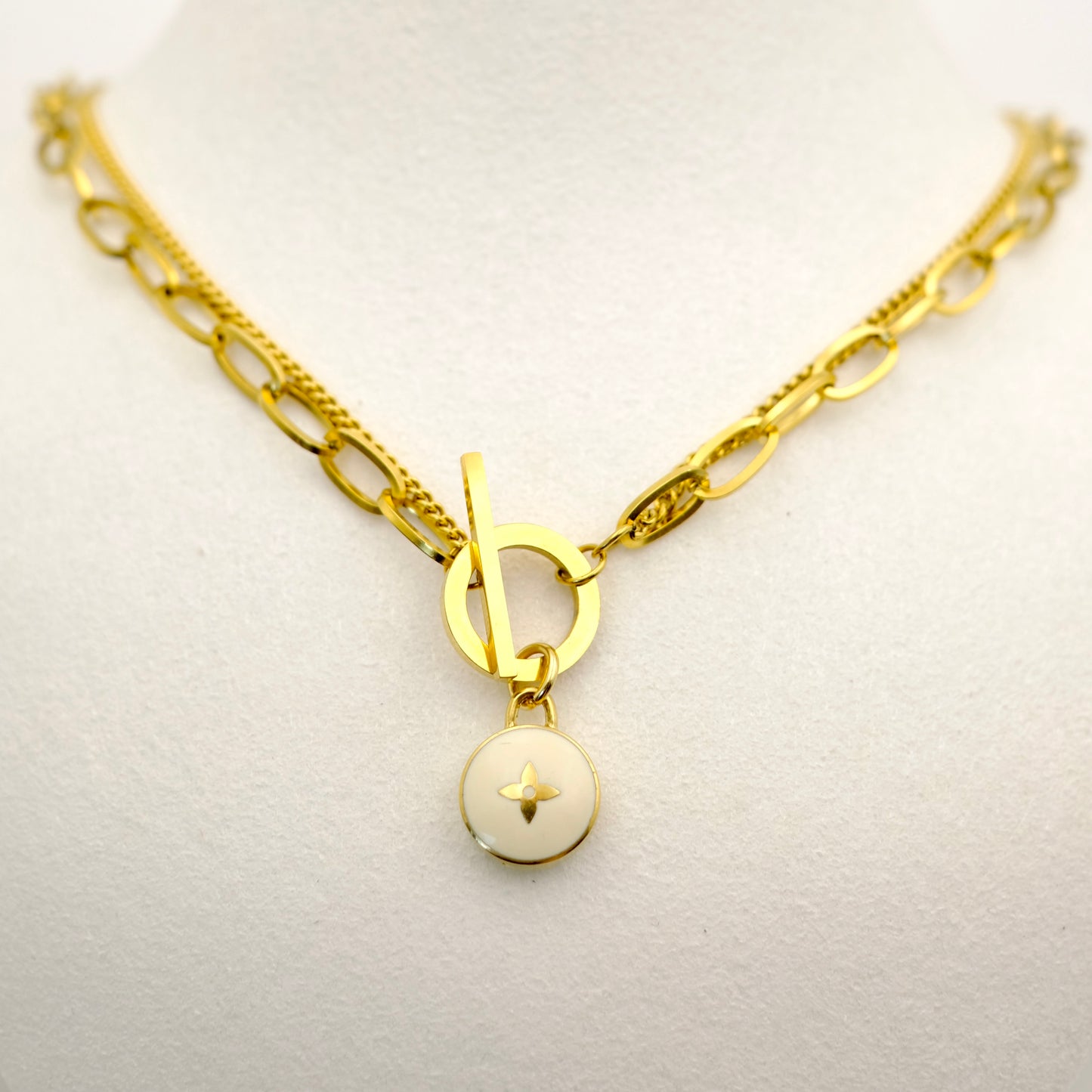 Louis Vuitton White Pastilles Reworked Necklace