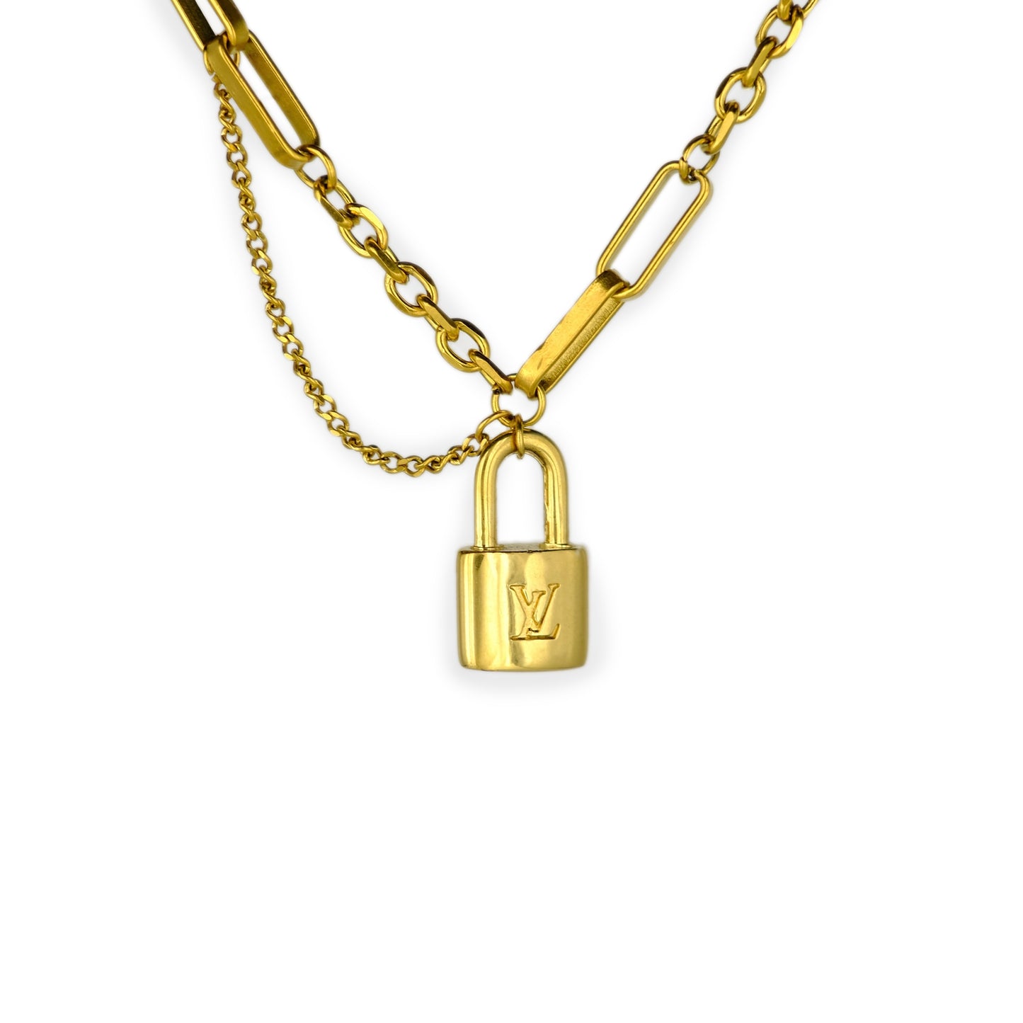 Louis Vuitton Mini Padlock Reworked Necklace