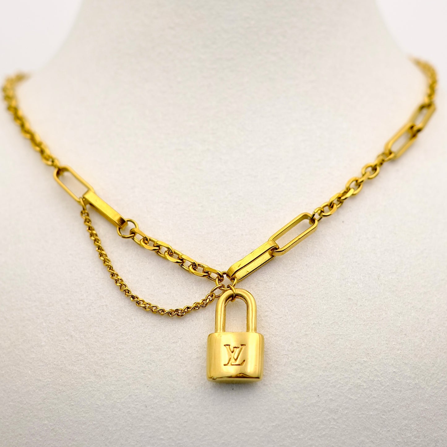 Louis Vuitton Mini Padlock Reworked Necklace