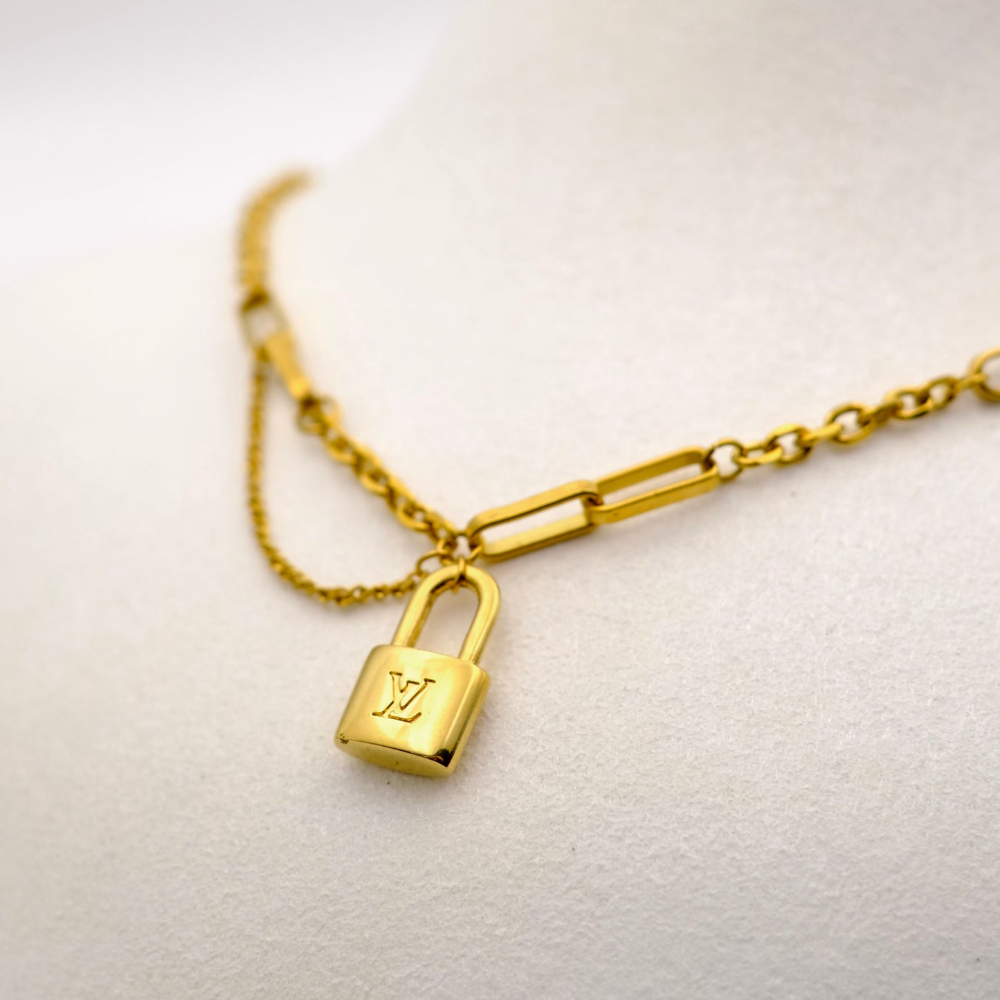 Louis Vuitton Mini Padlock Reworked Necklace