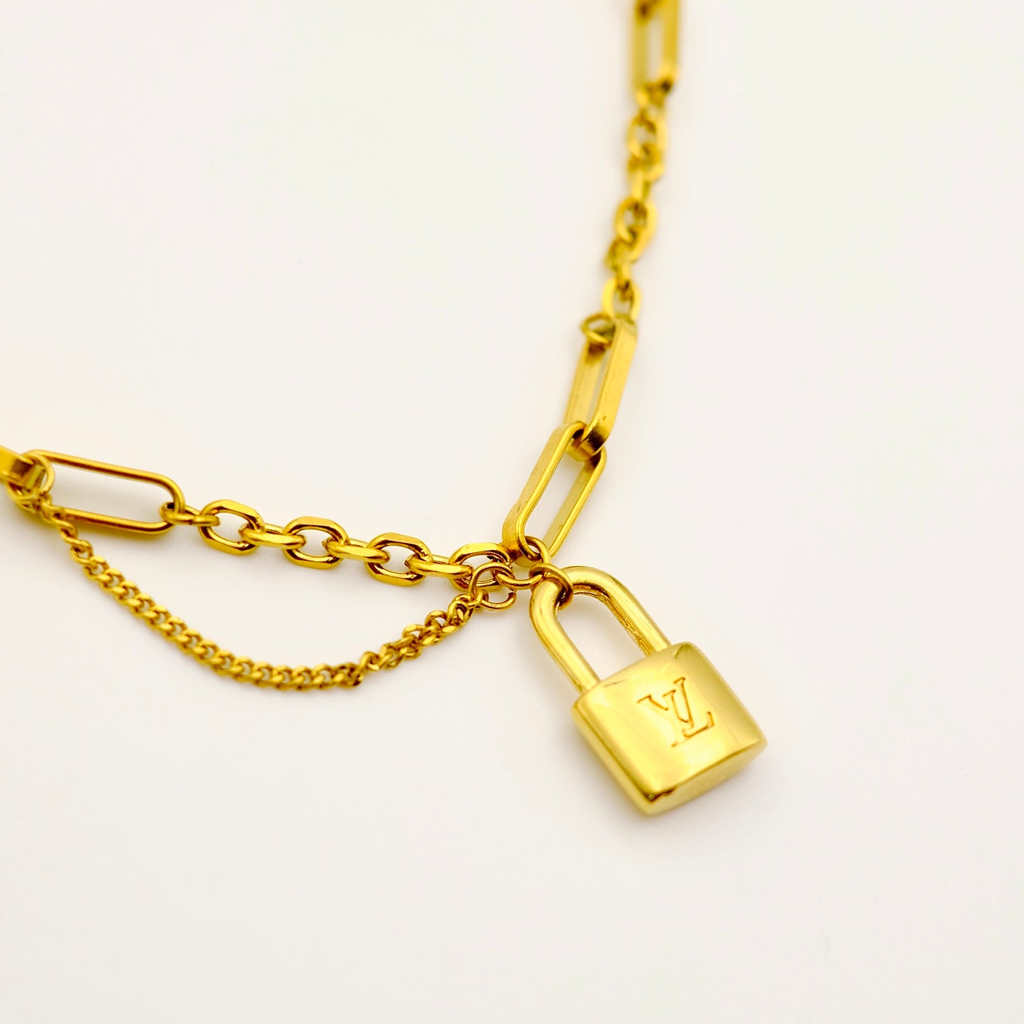 Louis Vuitton Mini Padlock Reworked Necklace