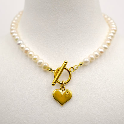 Louis Vuitton Heart Pearl Reworked Necklace