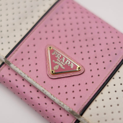 Prada Pink Triangle Logo Reworked Necklace