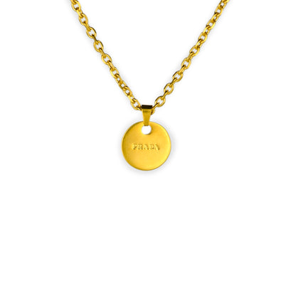 Prada Logo Tag Reworked Necklace