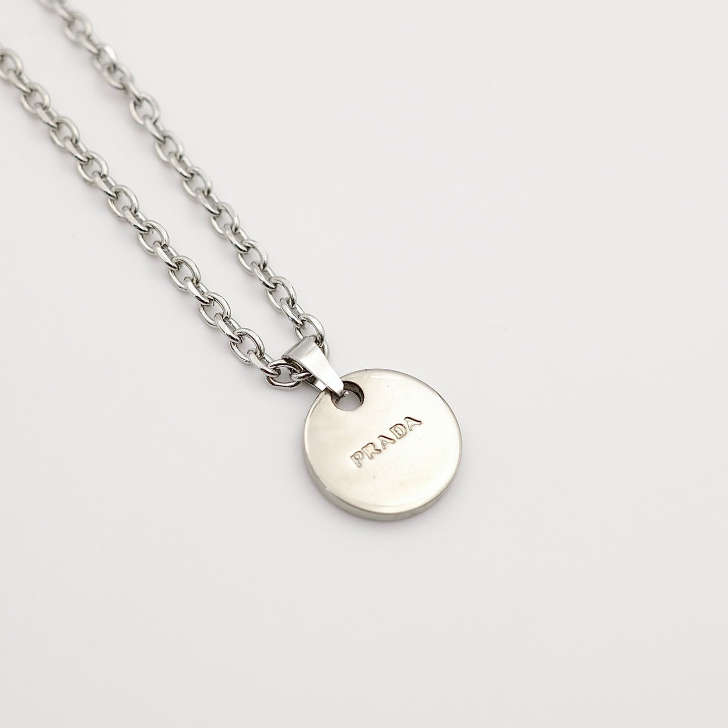 Prada Logo Tag Reworked Necklace